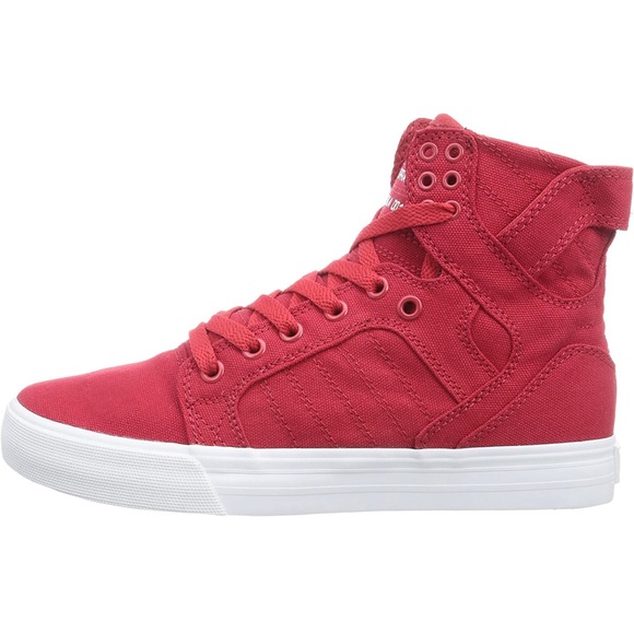 RELISTED. Supra Skytops Express Tuf womens red canvas pair high top sneakers 7 - Picture 3 of 10